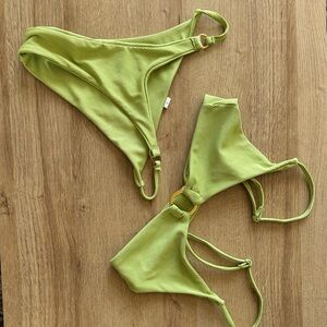 Lime Ribbed Two-Piece Bikini Set